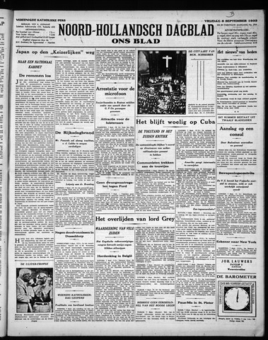 Noord-Hollandsch Dagblad : ons blad 1933-09-08