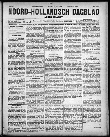 Noord-Hollandsch Dagblad : ons blad 1929-06-17