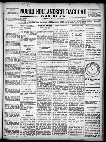Noord-Hollandsch Dagblad : ons blad 1930-08-04