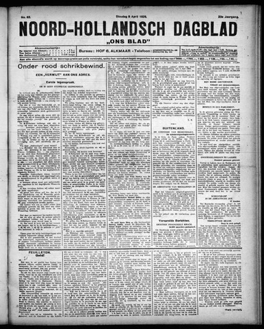 Noord-Hollandsch Dagblad : ons blad 1929-04-09