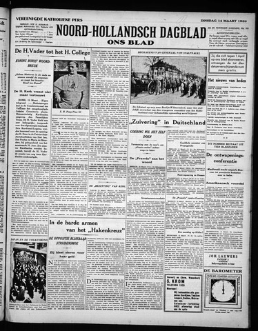 Noord-Hollandsch Dagblad : ons blad 1933-03-14