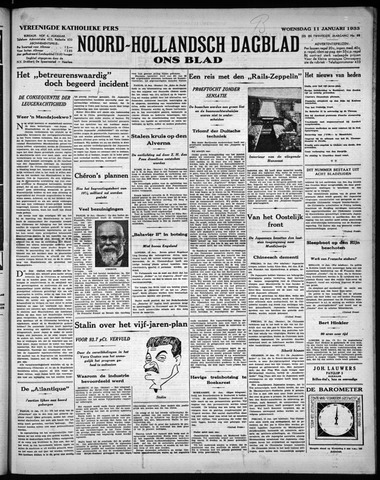 Noord-Hollandsch Dagblad : ons blad 1933-01-11