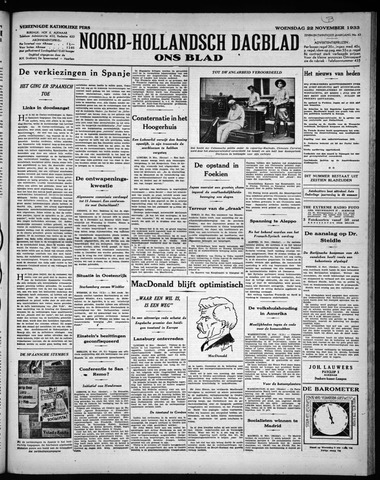 Noord-Hollandsch Dagblad : ons blad 1933-11-22