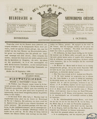 Heldersche en Nieuwedieper Courant 1860-10-04