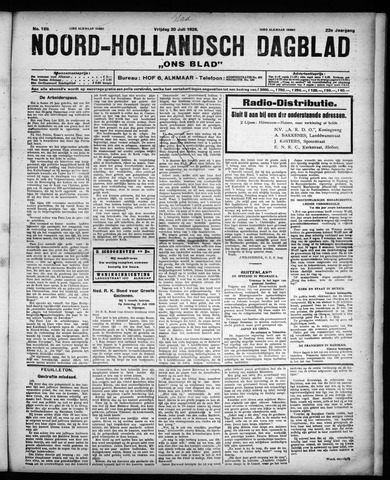 Noord-Hollandsch Dagblad : ons blad 1928-07-20