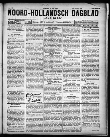 Noord-Hollandsch Dagblad : ons blad 1928-06-20