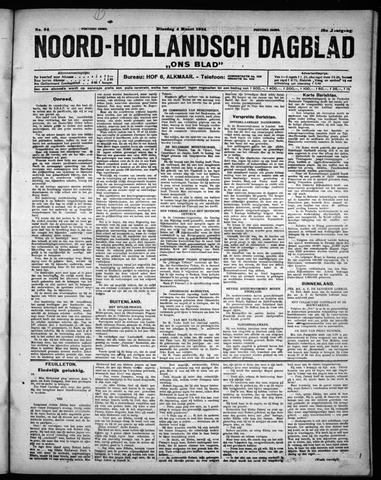 Noord-Hollandsch Dagblad : ons blad 1924-03-04