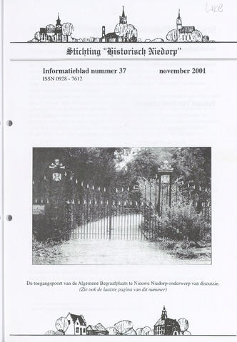 Informatieblad stichting Historisch Niedorp 2001-11-01