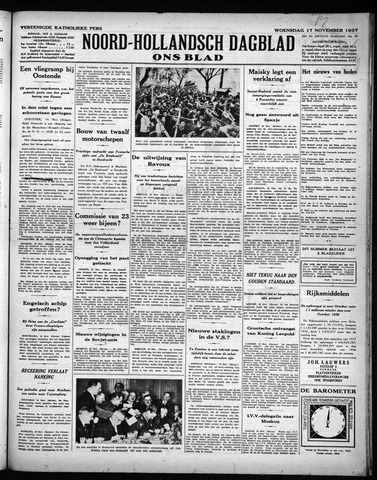 Noord-Hollandsch Dagblad : ons blad 1937-11-17