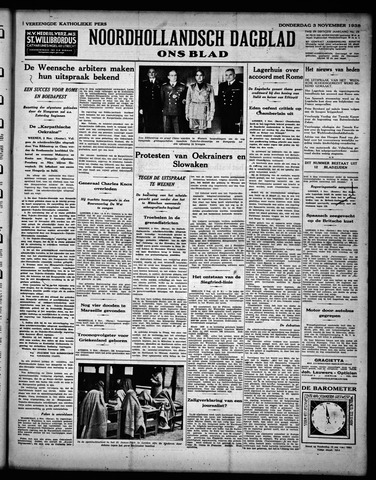 Noord-Hollandsch Dagblad : ons blad 1938-11-03
