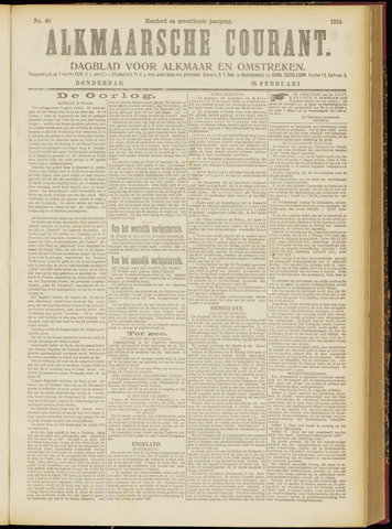 Alkmaarsche Courant 1915-02-25