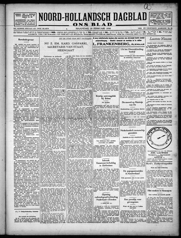 Noord-Hollandsch Dagblad : ons blad 1930-02-10