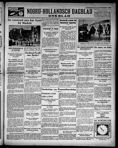 Noord-Hollandsch Dagblad : ons blad 1936-11-12