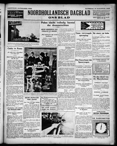 Noord-Hollandsch Dagblad : ons blad 1939-08-19