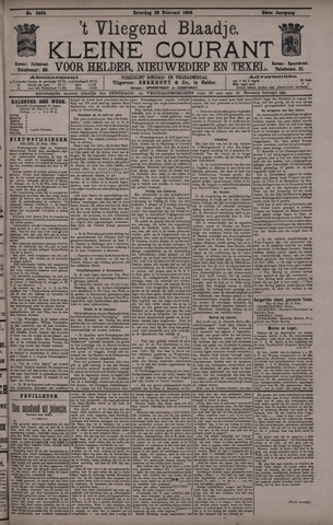 Vliegend blaadje : nieuws- en advertentiebode voor Den Helder 1896-02-29