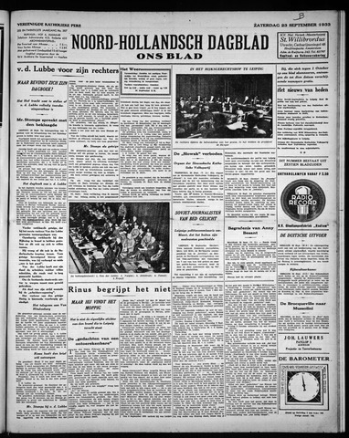 Noord-Hollandsch Dagblad : ons blad 1933-09-23