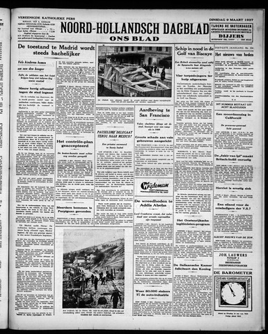 Noord-Hollandsch Dagblad : ons blad 1937-03-09