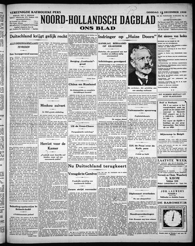 Noord-Hollandsch Dagblad : ons blad 1932-12-13