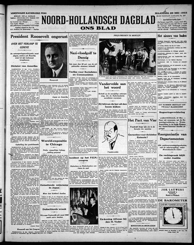 Noord-Hollandsch Dagblad : ons blad 1933-05-29