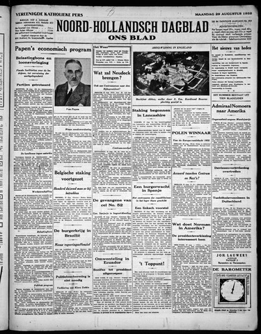 Noord-Hollandsch Dagblad : ons blad 1932-08-29