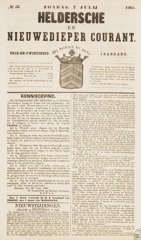 Heldersche en Nieuwedieper Courant 1865-07-02