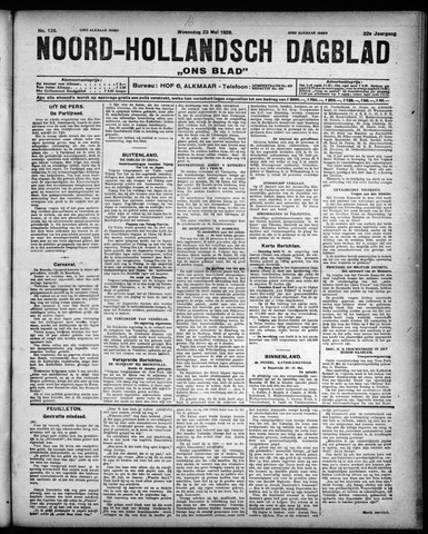 Noord-Hollandsch Dagblad : ons blad 1928-05-23