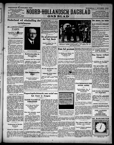 Noord-Hollandsch Dagblad : ons blad 1936-10-07