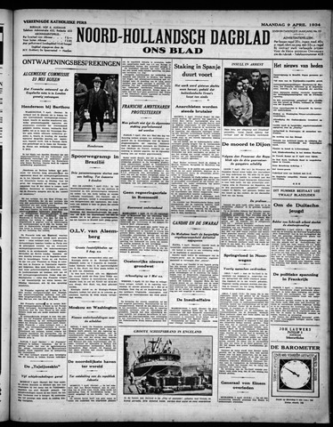 Noord-Hollandsch Dagblad : ons blad 1934-04-09