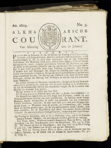 Alkmaarsche Courant 1809-01-30