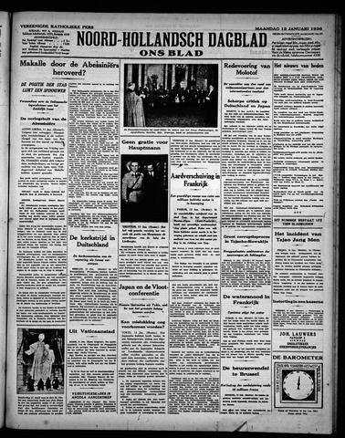 Noord-Hollandsch Dagblad : ons blad 1936-01-13