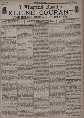 Vliegend blaadje : nieuws- en advertentiebode voor Den Helder 1890-06-07