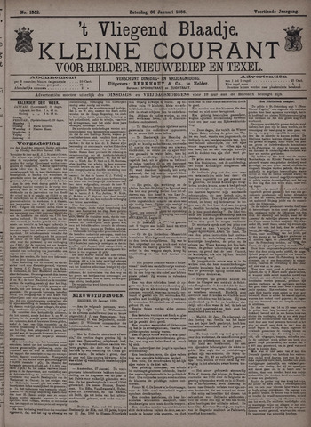 Vliegend blaadje : nieuws- en advertentiebode voor Den Helder 1886-01-30