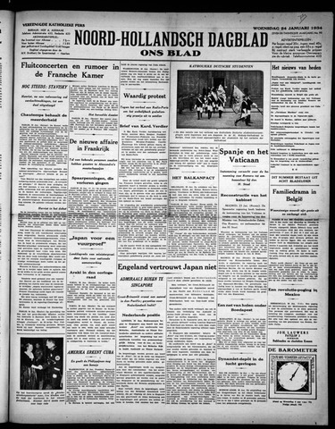 Noord-Hollandsch Dagblad : ons blad 1934-01-24