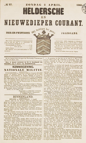 Heldersche en Nieuwedieper Courant 1865-04-02