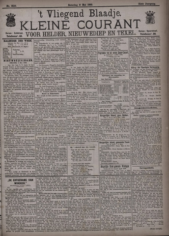 Vliegend blaadje : nieuws- en advertentiebode voor Den Helder 1893-05-06