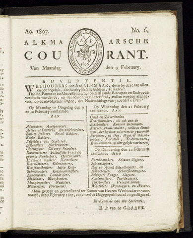Alkmaarsche Courant 1807-02-09