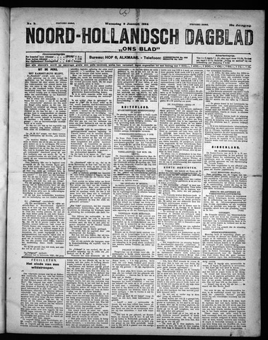 Noord-Hollandsch Dagblad : ons blad 1924-01-09