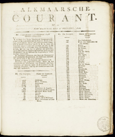 Alkmaarsche Courant 1816-08-12