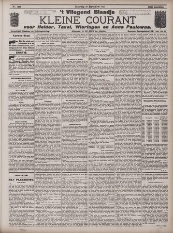 Vliegend blaadje : nieuws- en advertentiebode voor Den Helder 1913-09-27