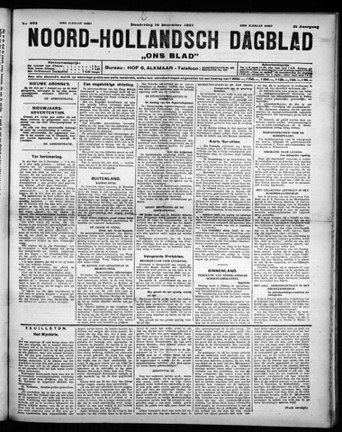 Noord-Hollandsch Dagblad : ons blad 1927-12-15