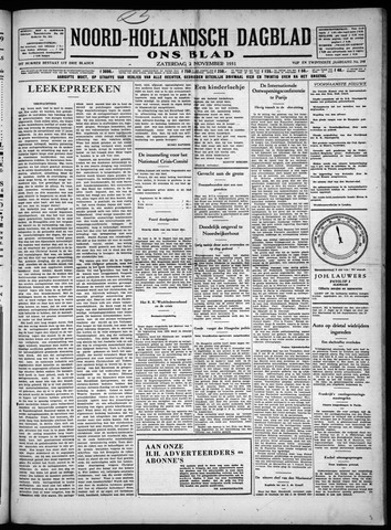 Noord-Hollandsch Dagblad : ons blad 1931-11-28