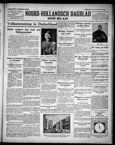 Noord-Hollandsch Dagblad : ons blad 1934-08-03