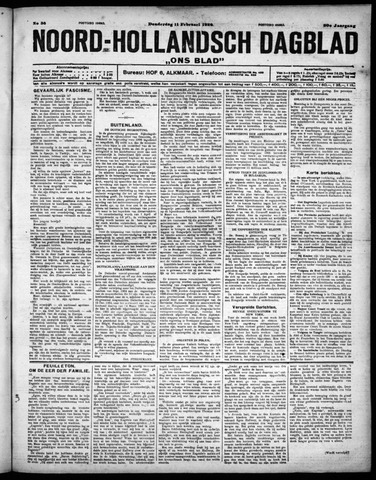 Noord-Hollandsch Dagblad : ons blad 1926-02-11