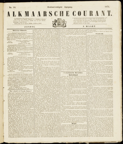 Alkmaarsche Courant 1874-03-08
