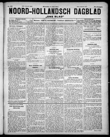 Noord-Hollandsch Dagblad : ons blad 1927-07-06