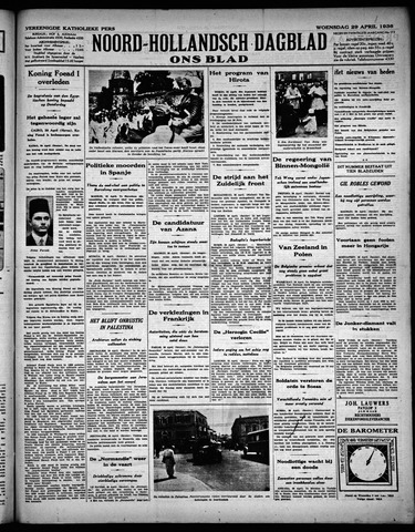 Noord-Hollandsch Dagblad : ons blad 1936-04-29