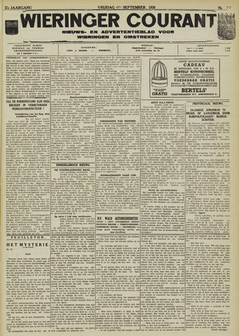 Wieringer courant 1936-09-25