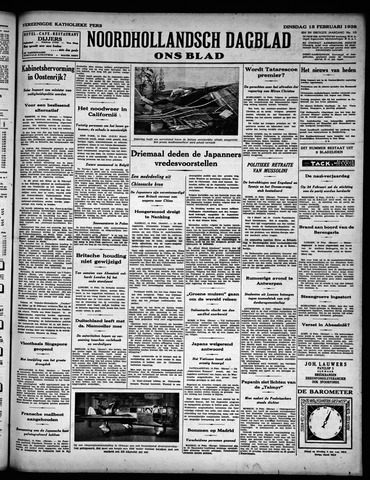 Noord-Hollandsch Dagblad : ons blad 1938-02-15