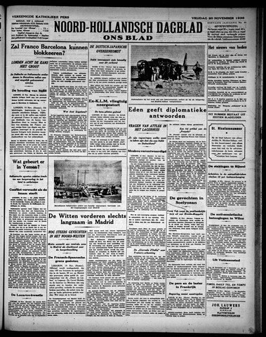 Noord-Hollandsch Dagblad : ons blad 1936-11-20