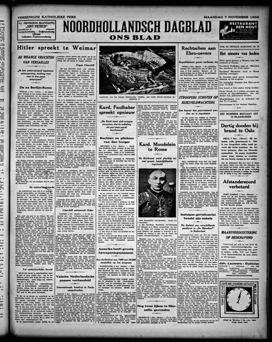 Noord-Hollandsch Dagblad : ons blad 1938-11-07